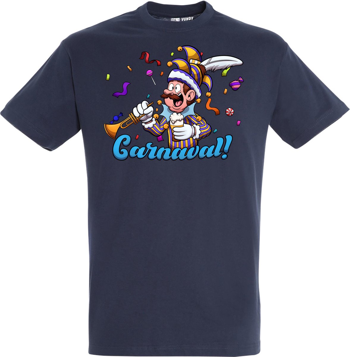 T-shirt Carnavalluh | Carnaval | Carnavalskleding Dames Heren | Navy | maat L